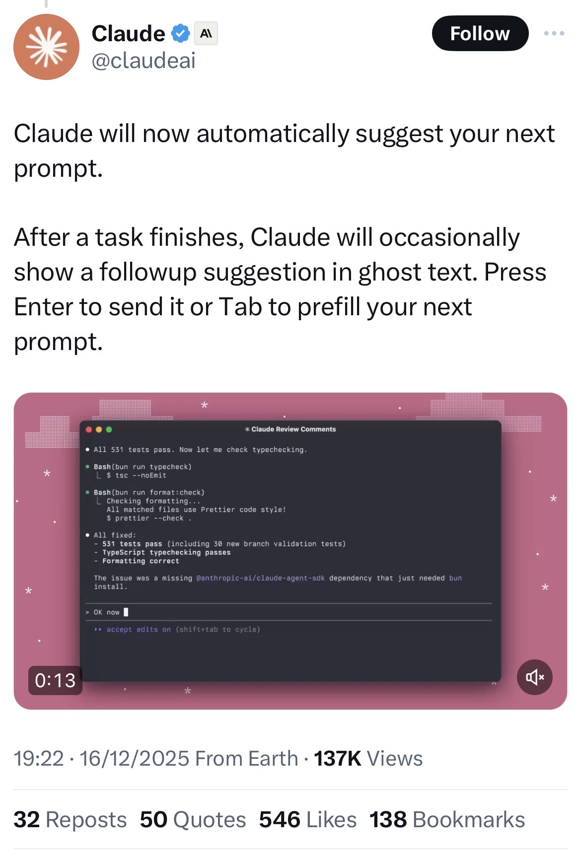 Anthropic suggested prompt