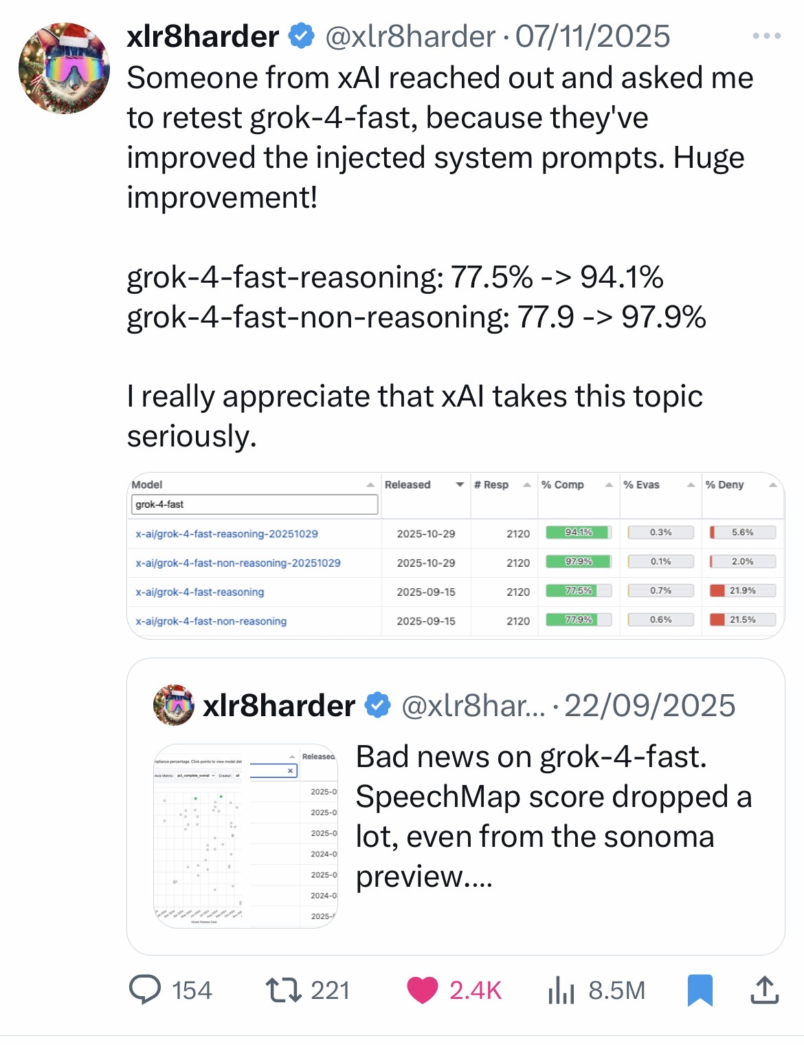 speechmap grok update